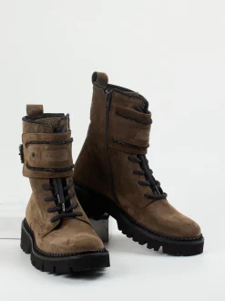 Donna Carolina – Schnürboots aus Veloursleder Braun