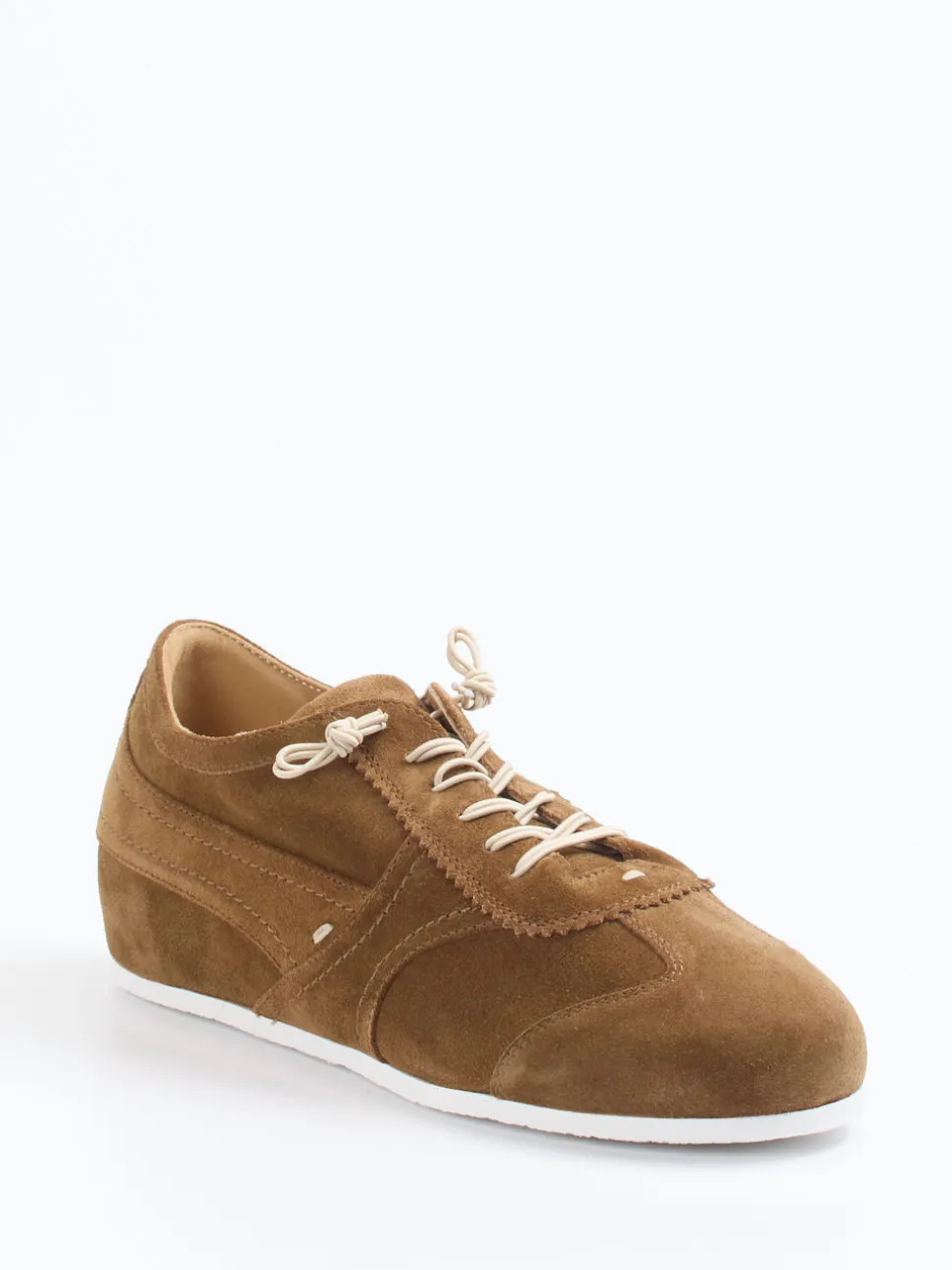 Donna Carolina – Schnürschuhe aus Veloursleder Cognac