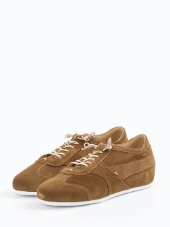 Donna Carolina – Schnürschuhe aus Veloursleder Cognac