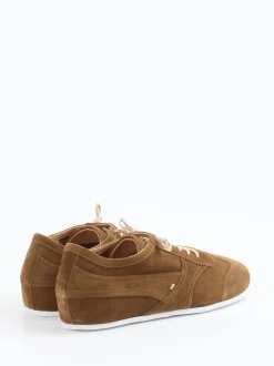Donna Carolina – Schnürschuhe aus Veloursleder Cognac
