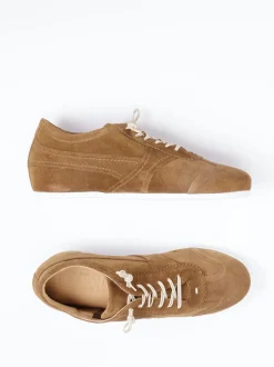 Donna Carolina – Schnürschuhe aus Veloursleder Cognac