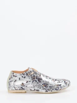 Donna Carolina – Schnürschuh aus Metallicleder silber