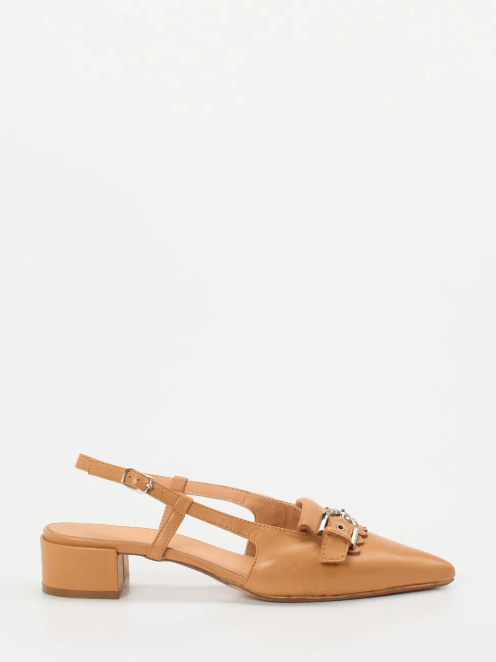 Donna Carolina – Slingback-Pumps aus Kalbleder cognacfarben
