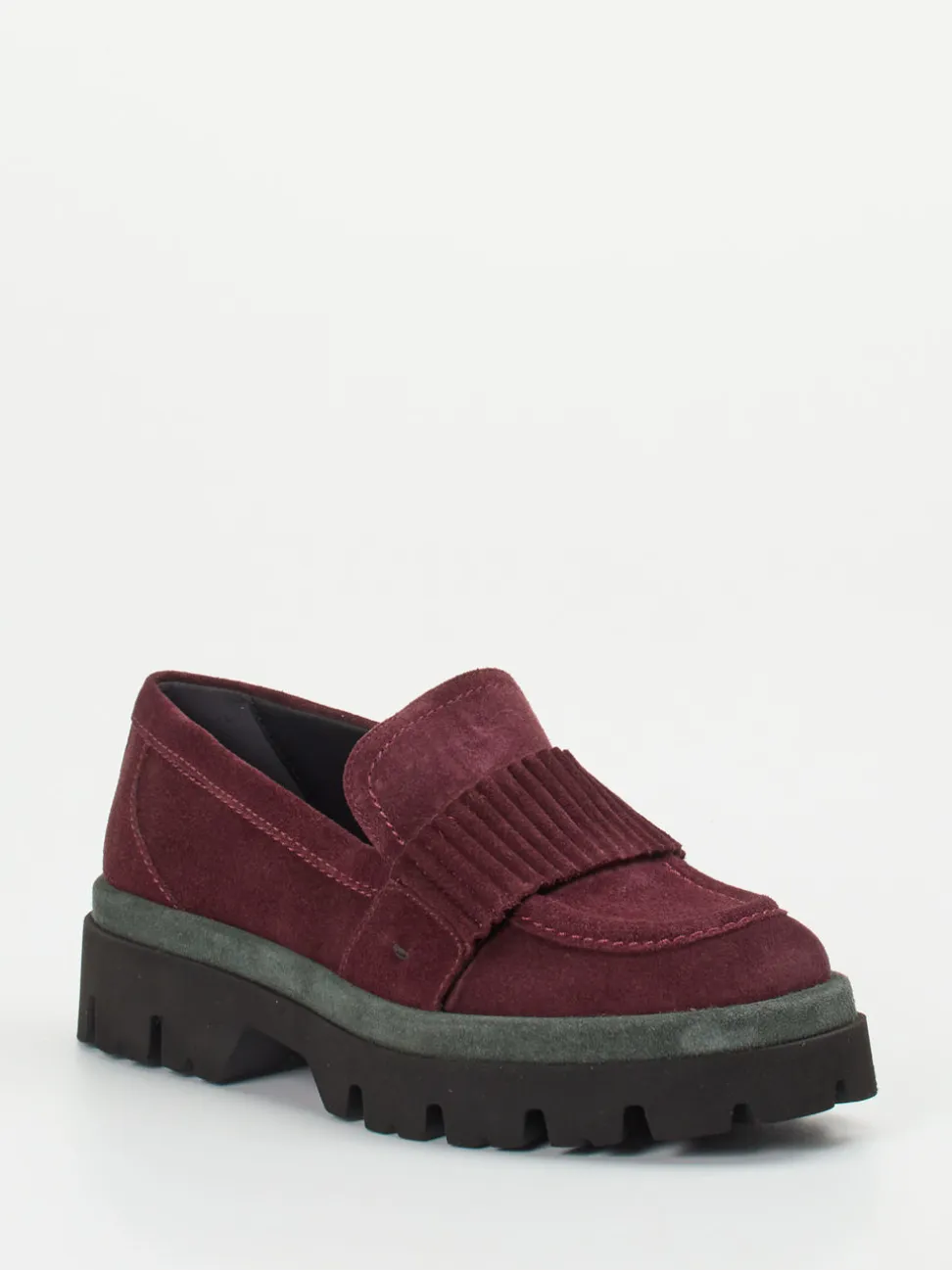 Donna Carolina – Slipper aus Veloursleder Bordeauxrot