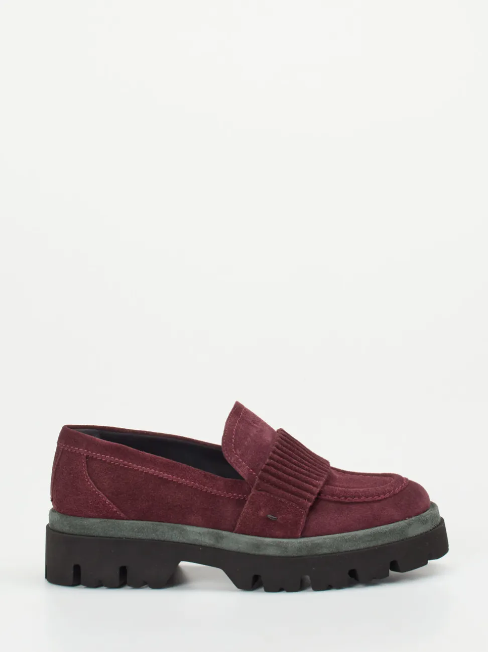 Donna Carolina – Slipper aus Veloursleder Bordeauxrot