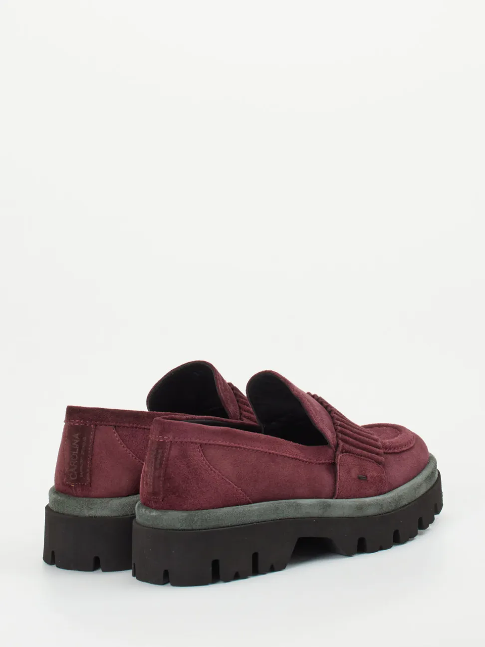 Donna Carolina – Slipper aus Veloursleder Bordeauxrot