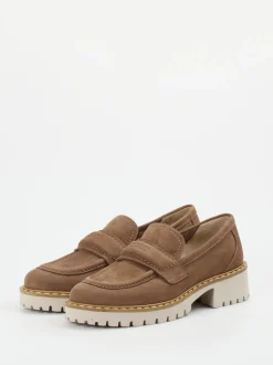 Donna Carolina – Slipper aus Nubukleder in Braun