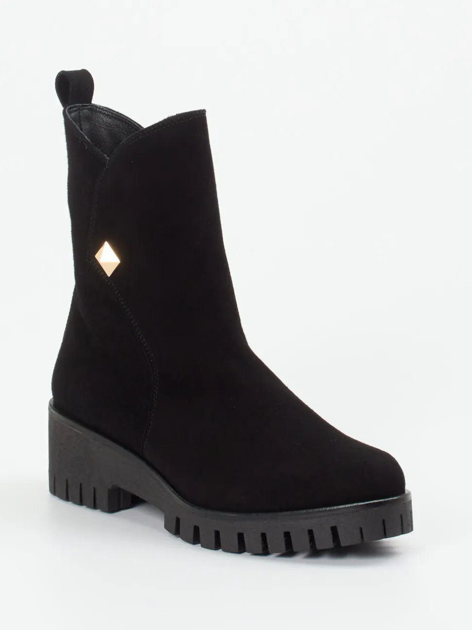 Donna Carolina – Stiefelette aus Veloursleder schwarz