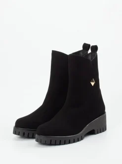 Donna Carolina – Stiefelette aus Veloursleder schwarz