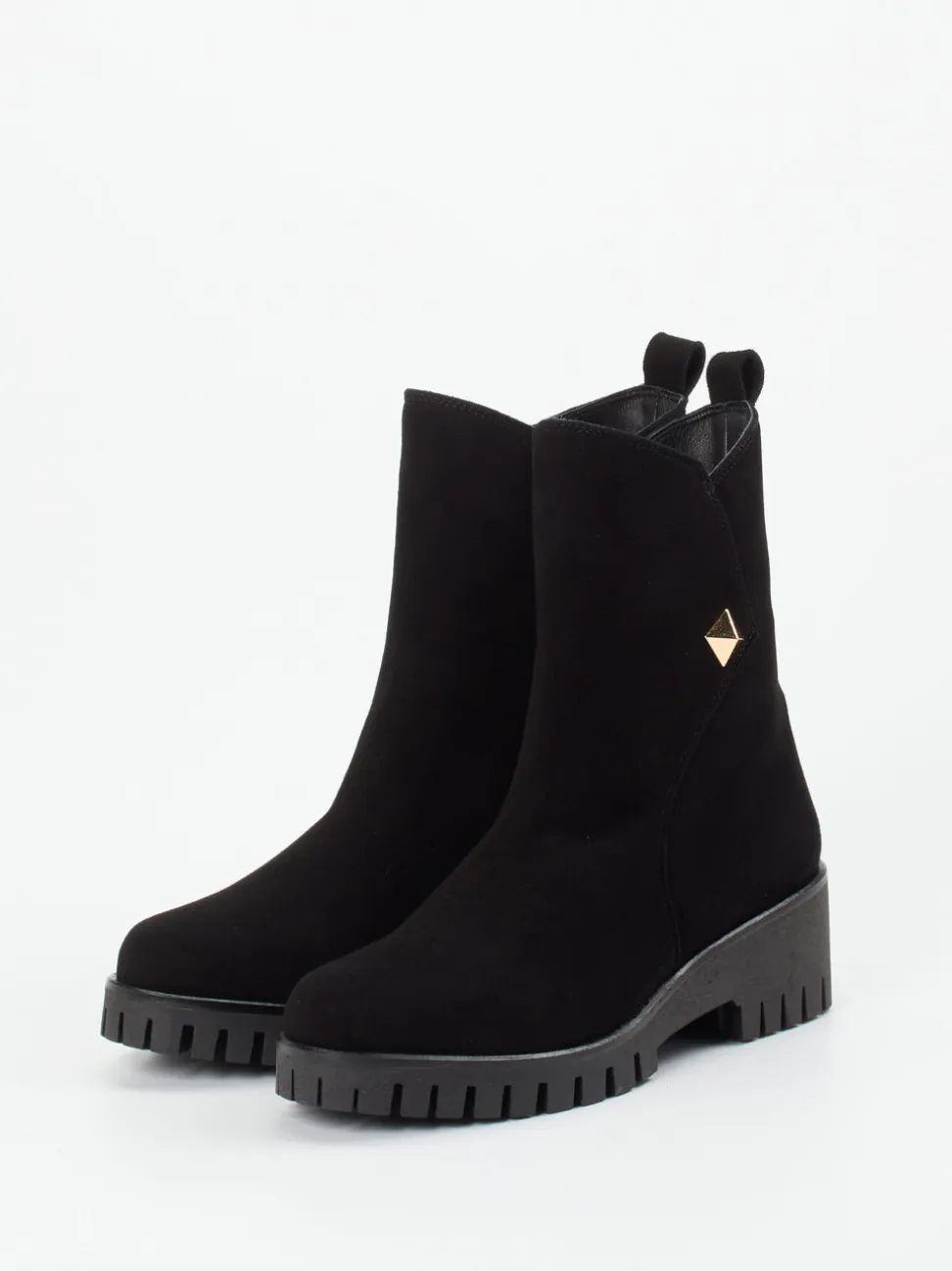 Donna Carolina – Stiefelette aus Veloursleder schwarz