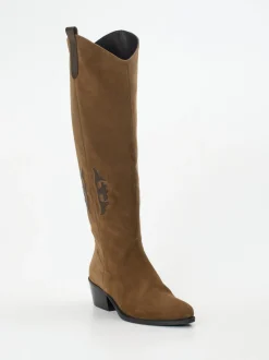 Donna Carolina – Western-Boots aus Veloursleder braun