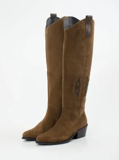 Donna Carolina – Western-Boots aus Veloursleder braun