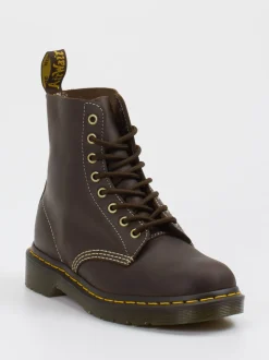 Dr. Martens – Combat Boots aus Kalbleder Dunkelbraun
