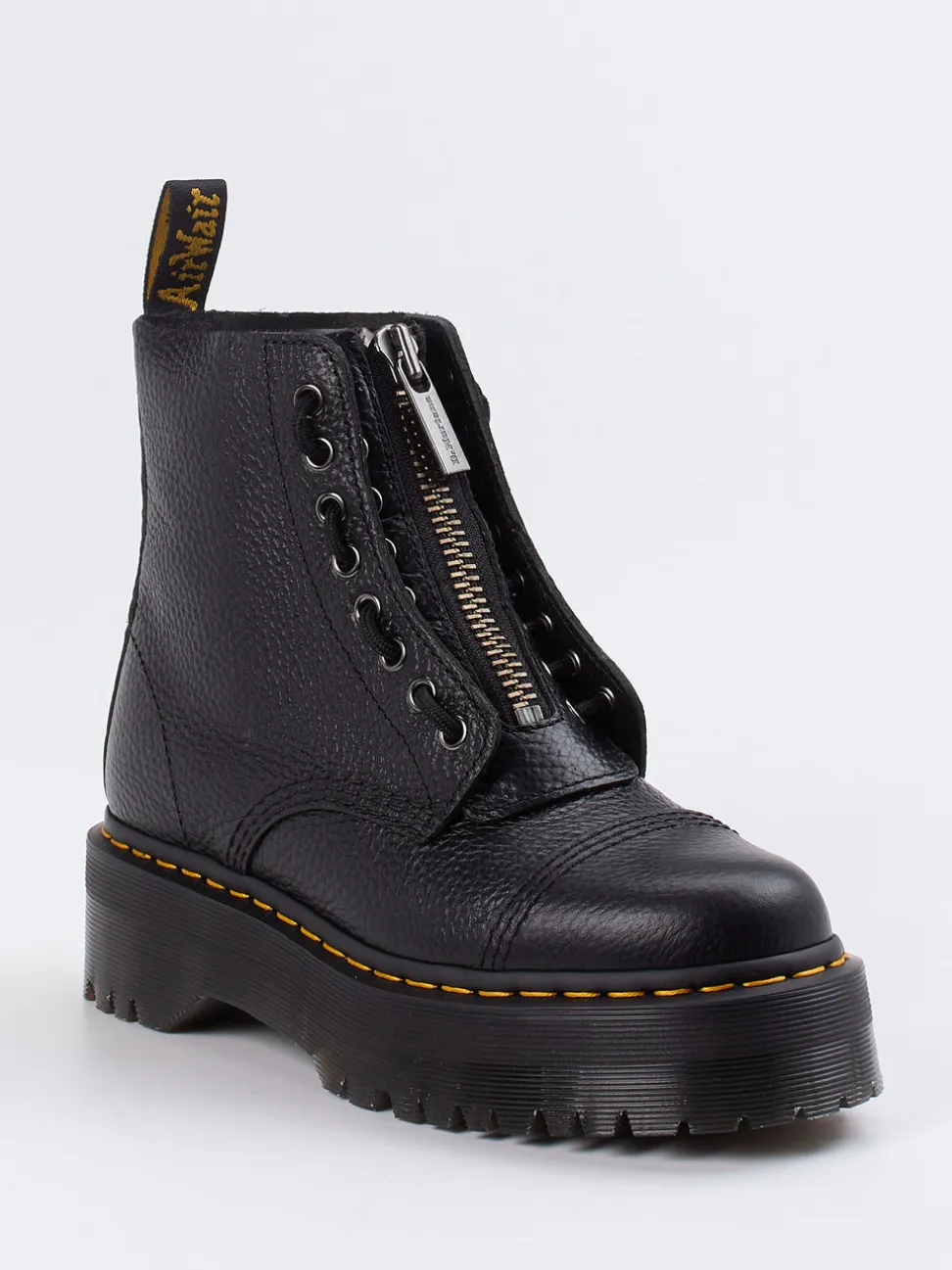 Dr. Martens – Plateau-Stiefelette aus Kalbleder Schwarz