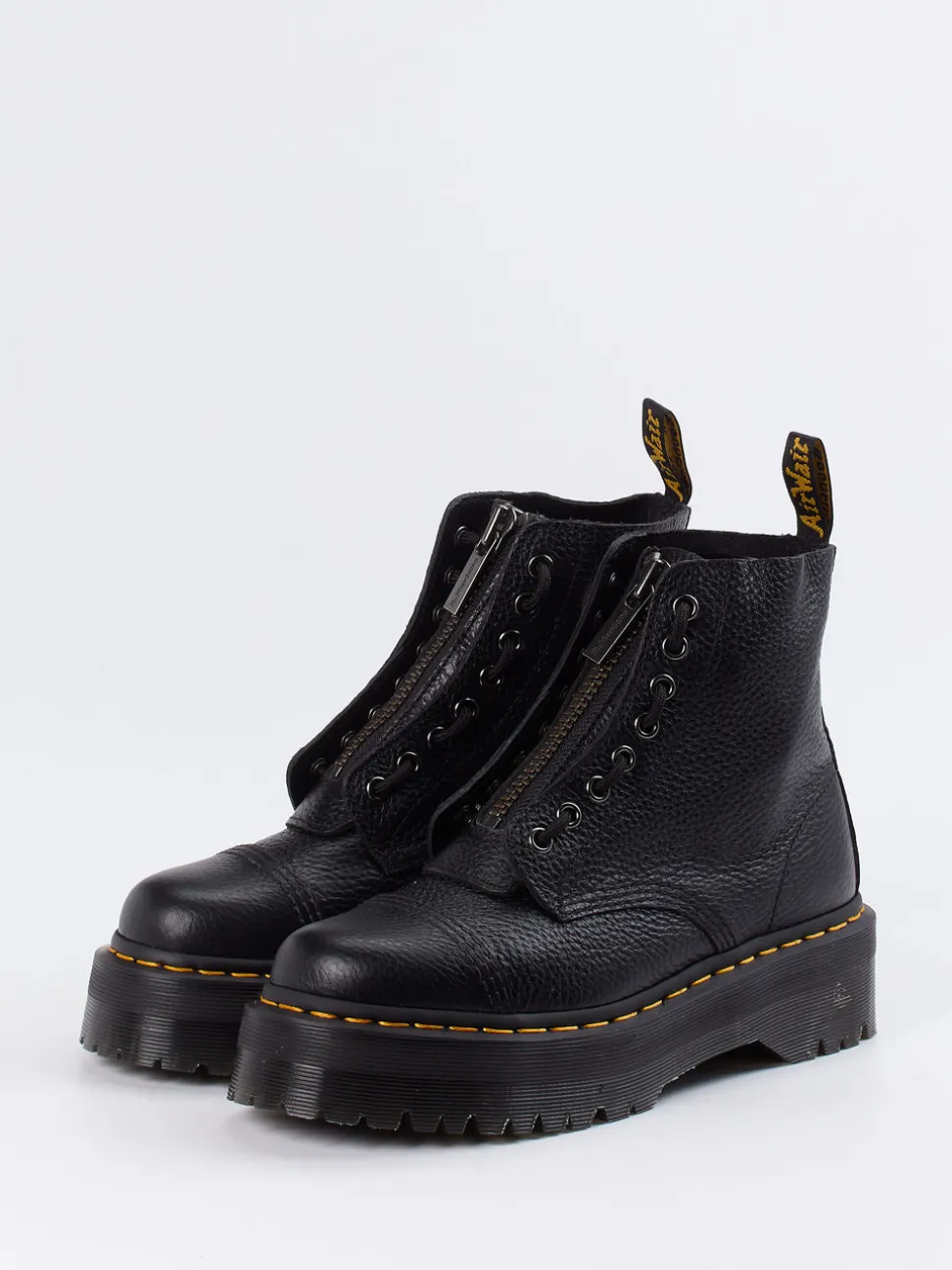 Dr. Martens – Plateau-Stiefelette aus Kalbleder Schwarz