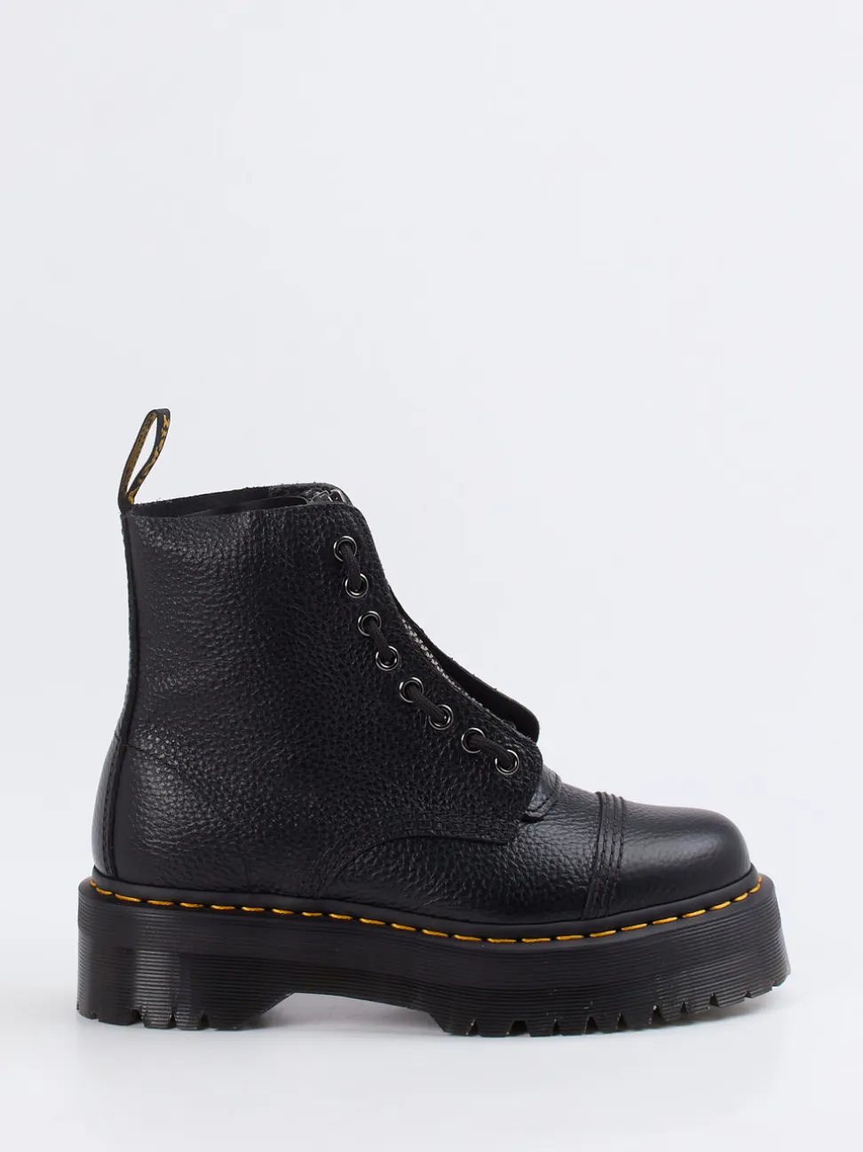 Dr. Martens – Plateau-Stiefelette aus Kalbleder Schwarz