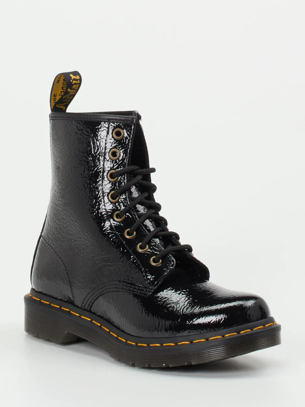 Dr. Martens – Schnürboots aus Lackleder Schwarz