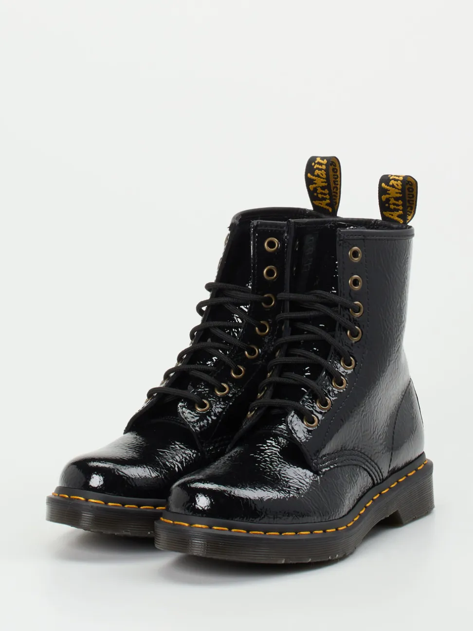 Dr. Martens – Schnürboots aus Lackleder Schwarz