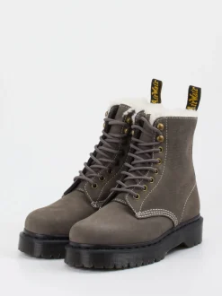 Dr. Martens – Schnürboots aus Kalbleder in Grau