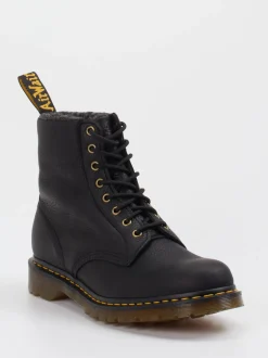 Dr. Martens – Schnürboots aus Fettleder Schwarz