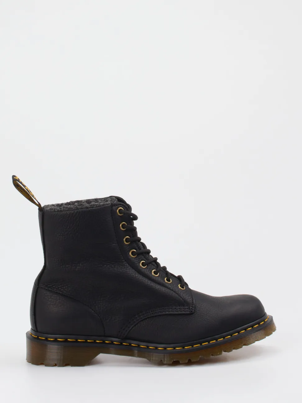 Dr. Martens – Schnürboots aus Fettleder Schwarz