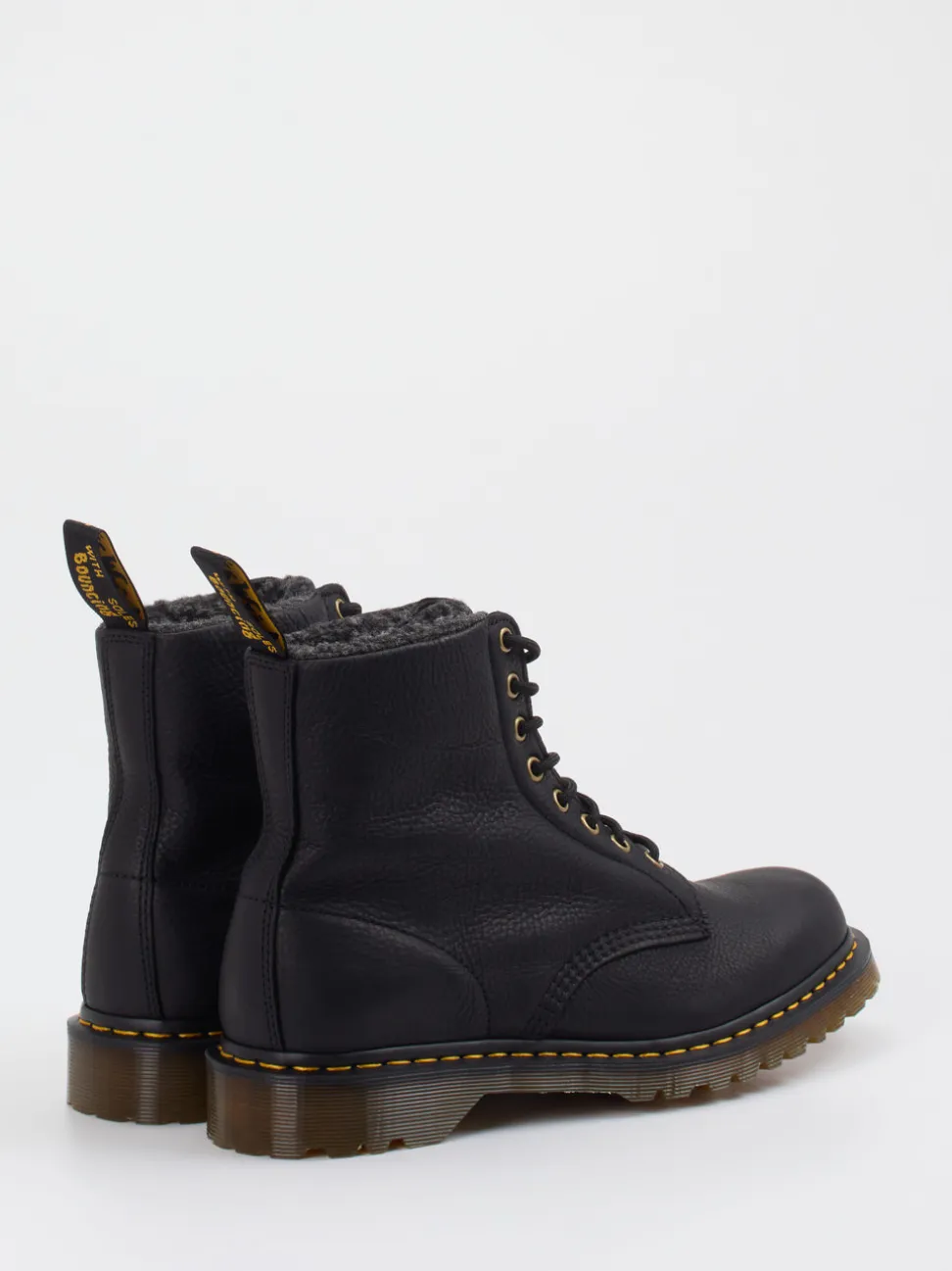 Dr. Martens – Schnürboots aus Fettleder Schwarz
