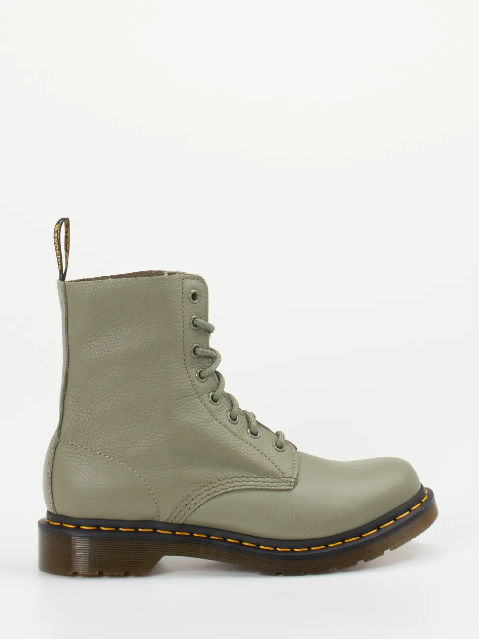 Dr. Martens – Schnürboots aus Kalbleder Salbeigrün