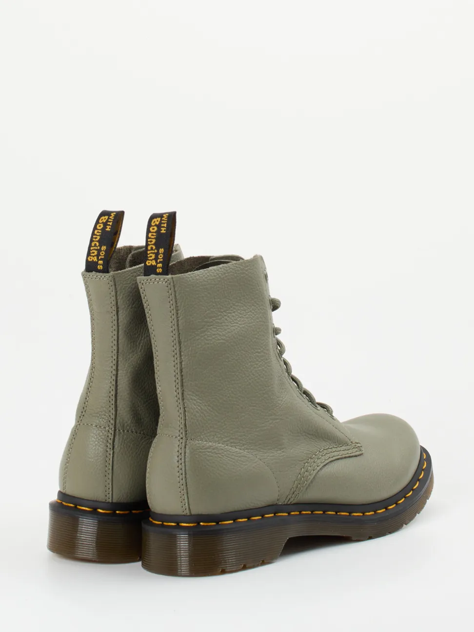 Dr. Martens – Schnürboots aus Kalbleder Salbeigrün