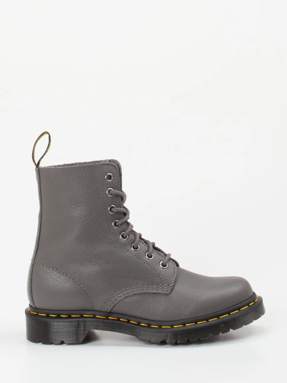 Dr. Martens – Schnürboots aus Kalbleder steingrau