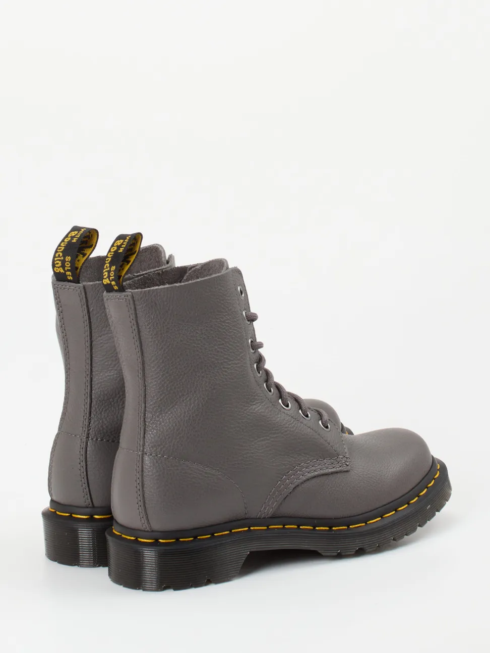 Dr. Martens – Schnürboots aus Kalbleder steingrau