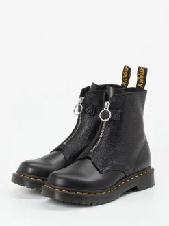 Dr. Martens – Zip-Stiefeletten aus Lammleder Schwarz