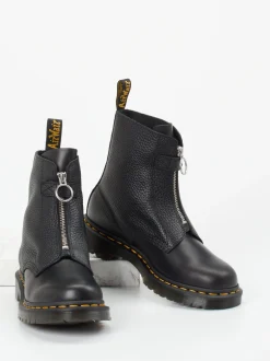 Dr. Martens – Zip-Stiefeletten aus Lammleder Schwarz