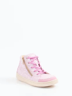 Däumling – High-Top Sneaker aus geprägtem Leder Rosa
