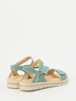 Däumling – Klettsandalen aus Kalbleder in Aquagrün