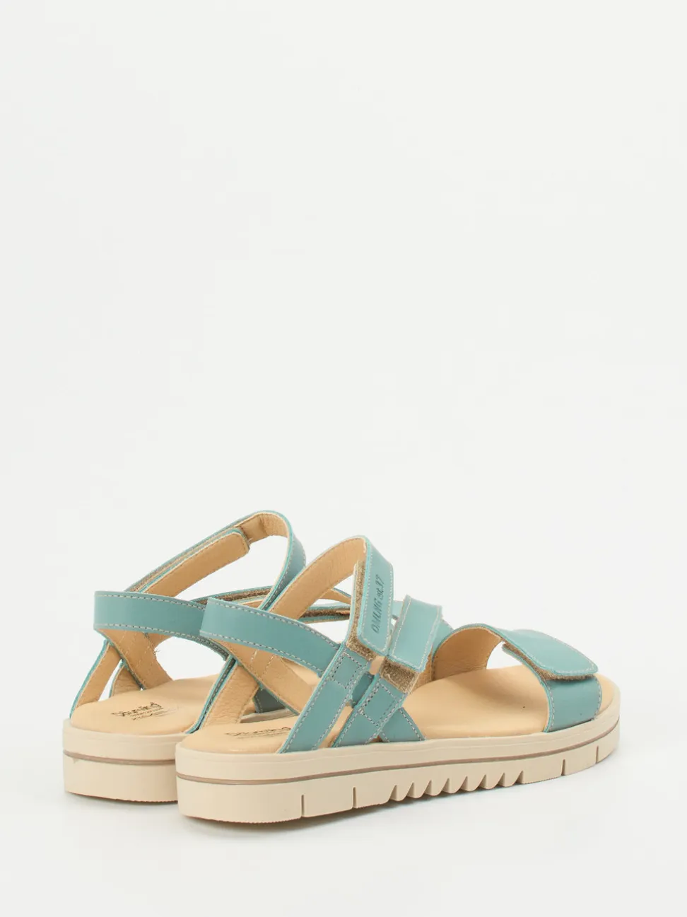 Däumling – Klettsandalen aus Kalbleder in Aquagrün
