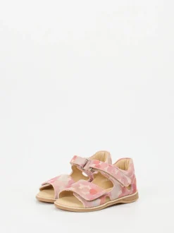 Däumling – Klettsandalen aus Veloursleder rosa