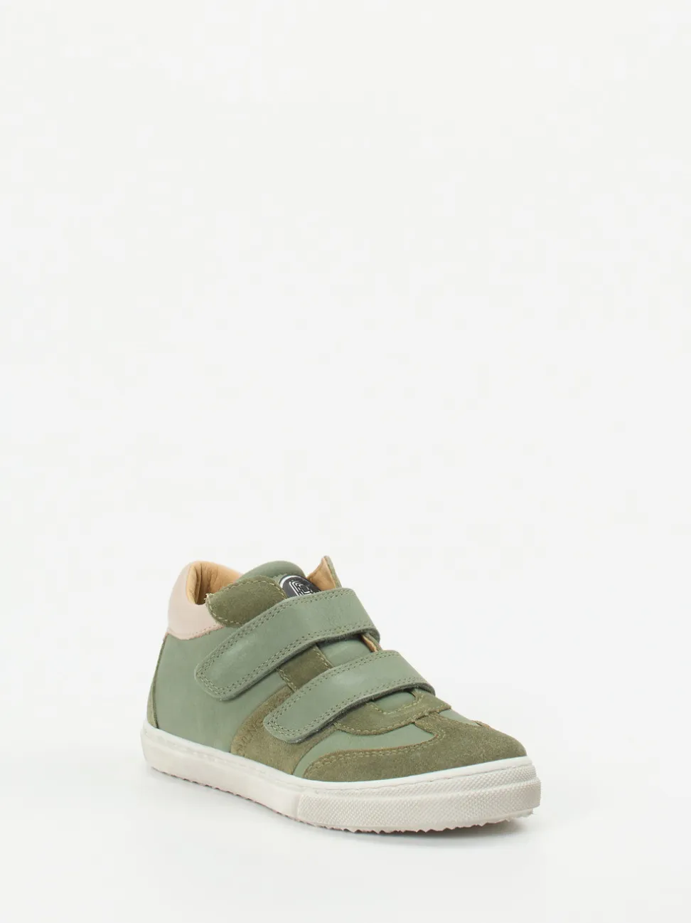 Däumling – Klett-Sneaker aus Kalbleder salbeigrün