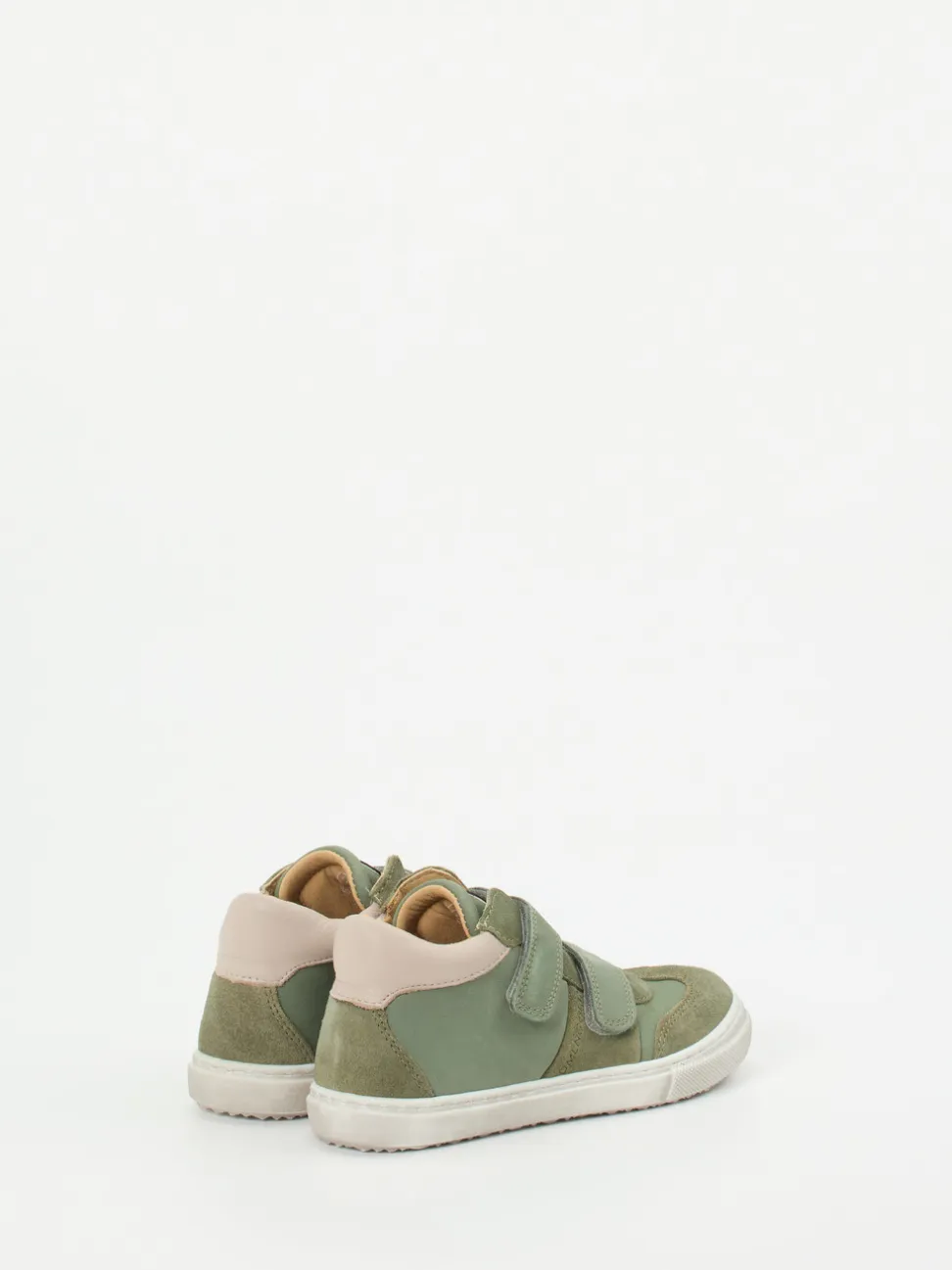 Däumling – Klett-Sneaker aus Kalbleder salbeigrün