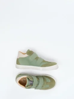 Däumling – Klett-Sneaker aus Kalbleder salbeigrün