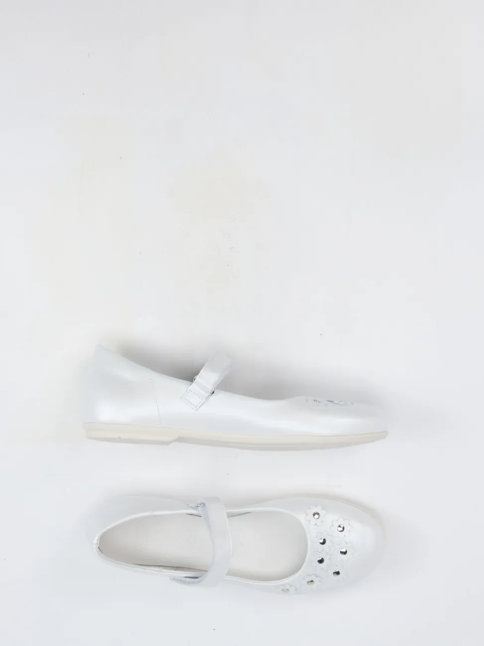 Däumling – Mary Jane Ballerinas aus Kalbleder Perlweiß