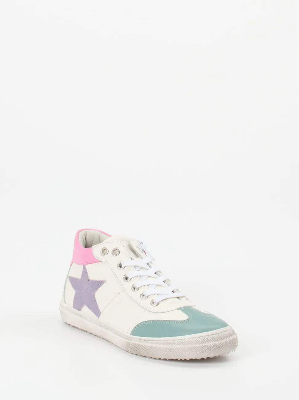 Däumling – Mid-Top Sneaker aus Kalbleder Offwhite
