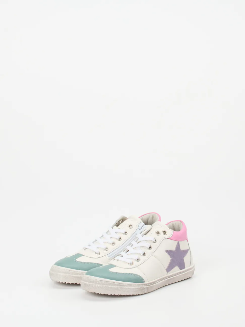 Däumling – Mid-Top Sneaker aus Kalbleder Offwhite