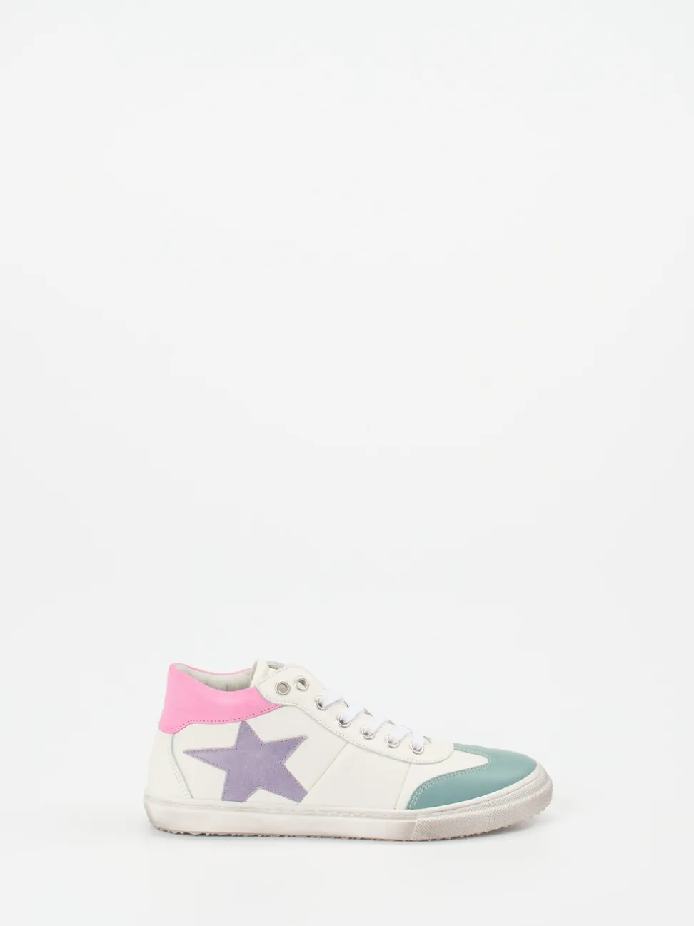 Däumling – Mid-Top Sneaker aus Kalbleder Offwhite