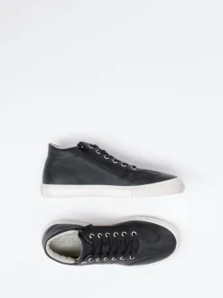 Däumling – Mid-Top Sneaker aus Kalbleder schwarz