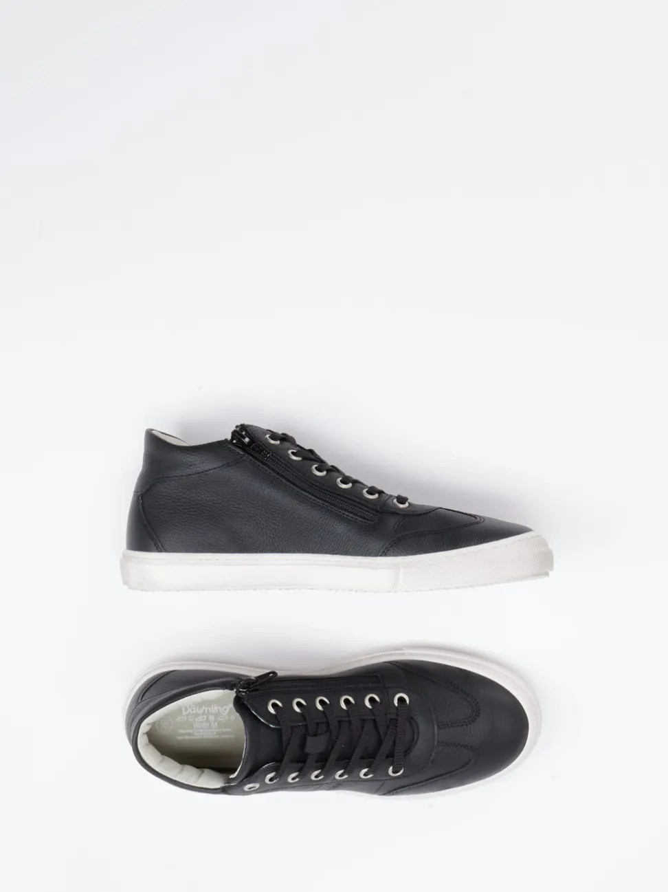 Däumling – Mid-Top Sneaker aus Kalbleder schwarz