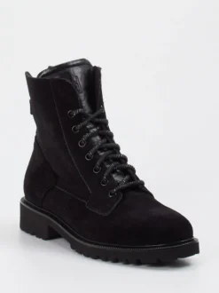 Durea – Schnürboots aus Veloursleder schwarz
