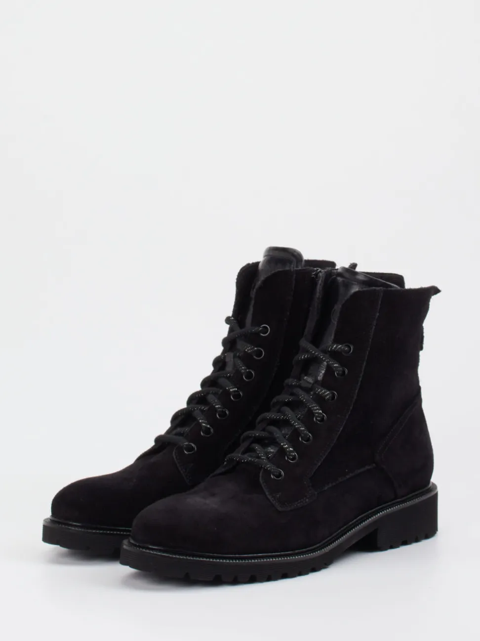 Durea – Schnürboots aus Veloursleder schwarz
