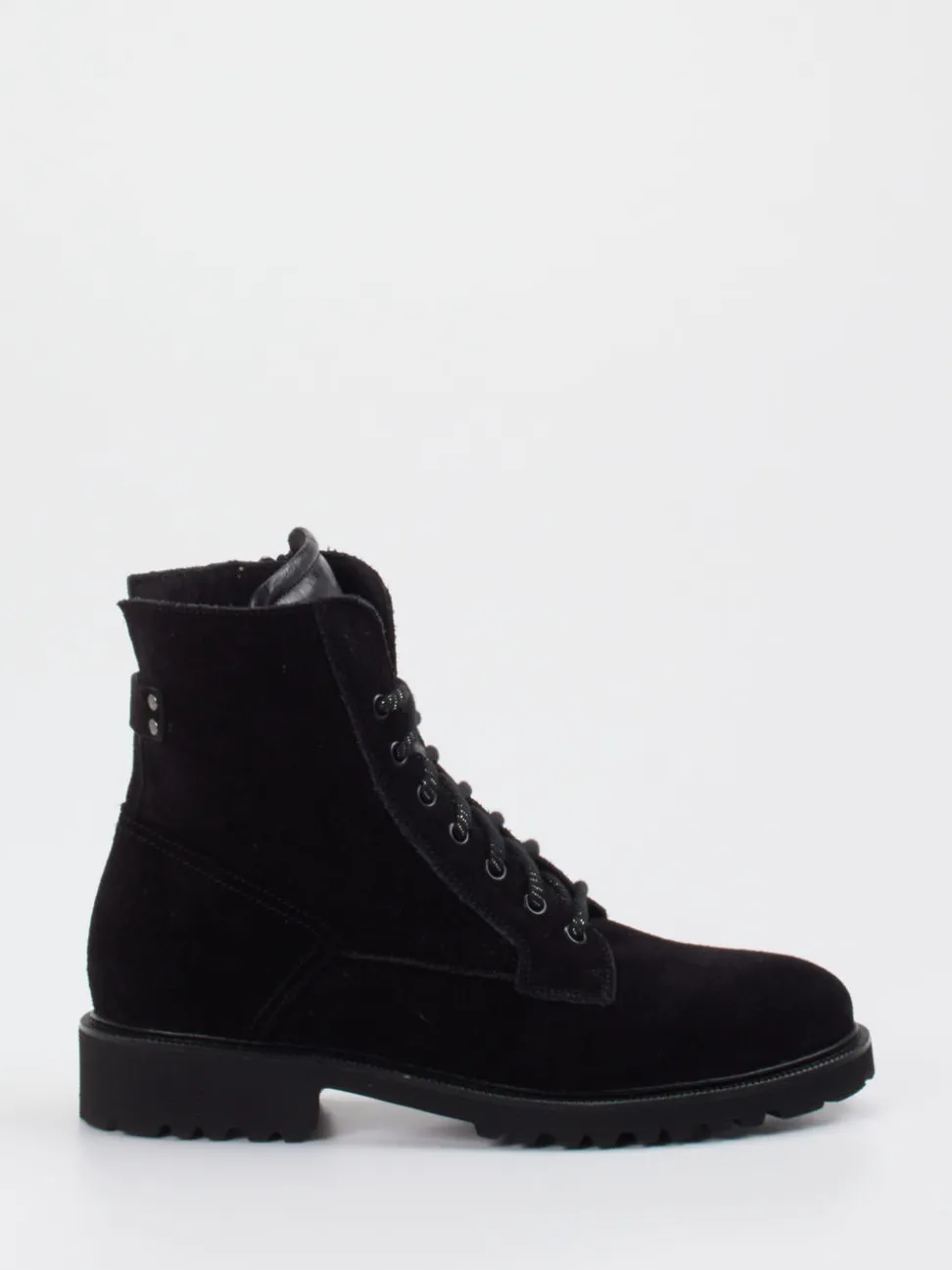 Durea – Schnürboots aus Veloursleder schwarz