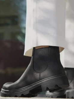 Ecco – Chelsea Boots aus Fettleder schwarz