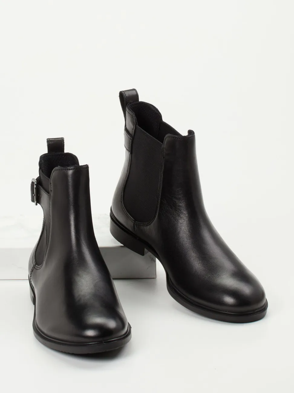 Ecco – Chelsea Boots aus Kalbleder schwarz
